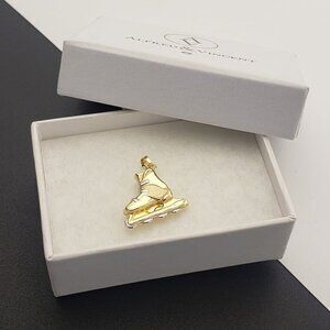 Roller Blade Skaters & Athletes Charm Pendant Sports Jewelry in 14K Yellow Gold